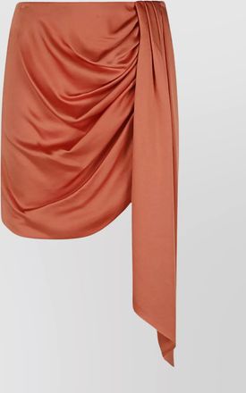 SIMKHAI draped satin mini skirt with asymmetric design