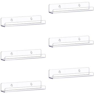 OEM Juego De 6 Estantes Flotantes De Acr&iacute;lico Transparente Para Almacenamiento En Pared, 38 Cm, Estante De Pared Infantil, Estante De Exhibici&oacute;n Para Dorm