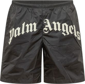 Palm Angels Black Logo Swimwear