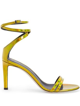 Giuseppe Zanotti Sandali metallizzati con tacco a stiletto - Giallo