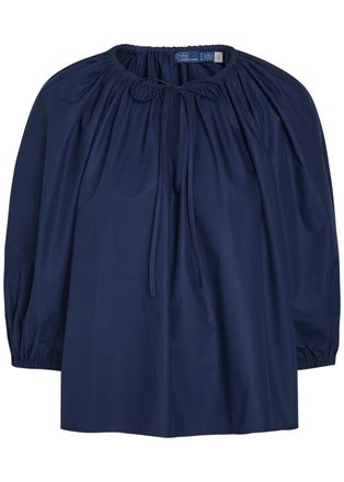 Polo Ralph Lauren Cotton-poplin Blouse - Navy - S (UK8-10 / S)