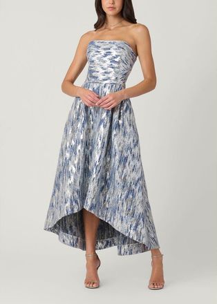 Shoshanna Midnight Dia Ithaca Jacquard Dress in Light Blue/beige/silver at Nordstrom, Size 10