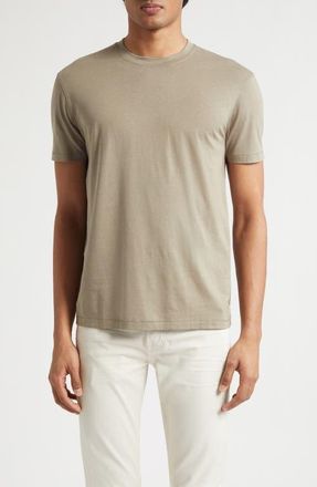 Tom Ford Short Sleeve Lyocell & Cotton Crewneck T-Shirt in Olive Green at Nordstrom, Size 42 Us