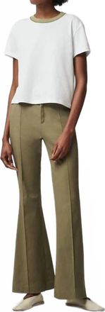 ATM Anthony Thomas Melillo Heavyweight Jersey Short Sleeve Crew Neck Tee In White-Oil Green