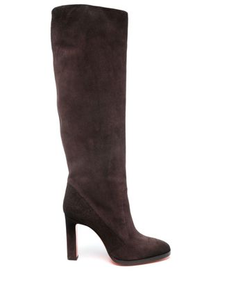 Santoni 90 mm Su&egrave;de enkellaarzen - Zwart