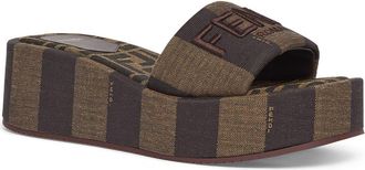 Fendi Flatform Platform Slide Sandal in F1P95 Tabacco Nero Moro at Nordstrom, Size 10.5Us