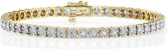 Grown Brilliance 3 Cttw Round Lab Grown Diamond Tennis Bracelet in 14K Yellow Gold-Plated over Sterling Silver, G Color SI Clarity