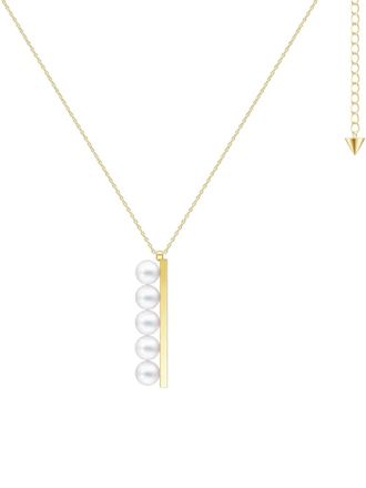 Tasaki 18K yellow gold Collection Line Balance Plus Akoya pearl pendant - women - 18kt Yellow Gold/Akoya Pearl - One Size