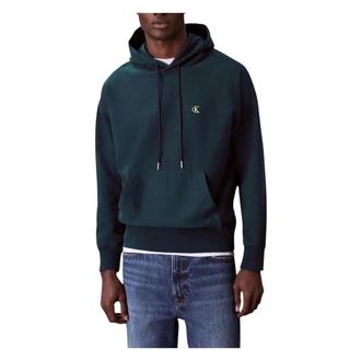 Calvin Klein Jeans Hoodies, male, Green, S, Premium Terry Monogr Lv04Rc278G
