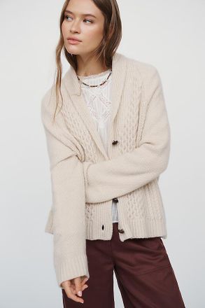 The Great. Cashmere Cable Lodge Cardigan Sweater