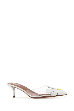 Alaia Womens White Pvc And Leather Mules Citronblanc Mocassini Loafers