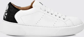 Philipp Plein Sneakers basse in pelle liscia con applicazione Skull e strass