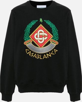 Casablanca Mens Casablanca Embroidered Casa Crest Black Sweatshirt - Size: 36