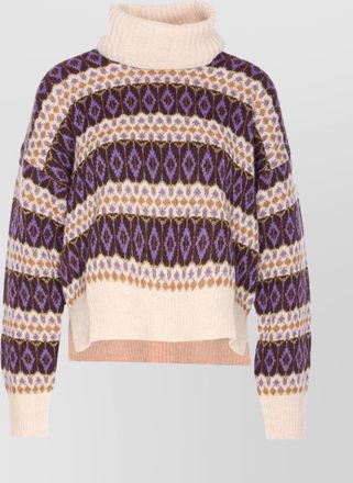 Liu Jo metallic high neck long sleeve patterned jumper