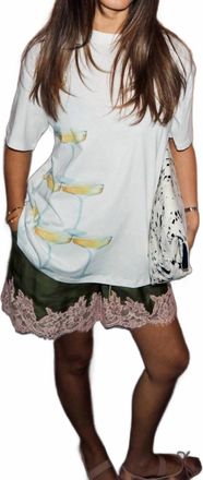 Never Fully Dressed Champagne Graphic T Shirt In White