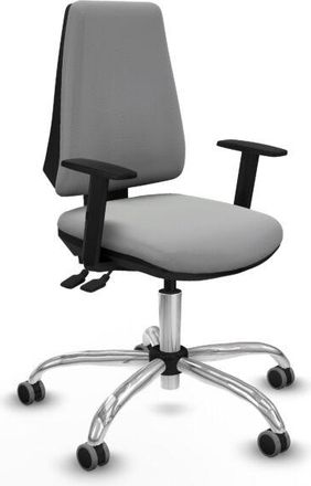 Piqueras y Crespo Piqueras Y Crespo - Elche as similpiel gris claro brazos 1D base cromada ruedas engomadas 65mm