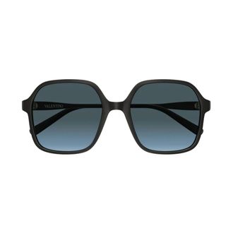 Valentino VLogo Rechthoekige Zonnebril - Dames - Accessoires - Zwart - Maat: 56 MM
