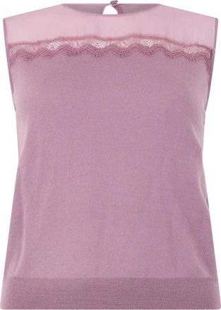 Alberta Ferretti Pink sleeveless top with lace details - female - Alberta Ferretti - Sleeveless Tops - Pink - XS - Tops