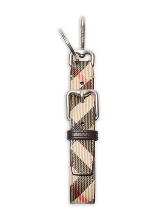 Burberry checkd B--buckle keyring - Neutrals