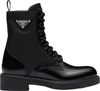 Prada Black Re- Nylon Combat Boots Size 35
