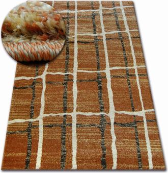 RugsX Rugsx - Alfombra Shadow 9359 Color &Oacute;xido/crema Brown 100x200 Cm