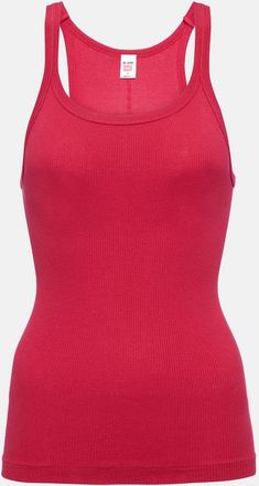 Re/Done Ribbed-knit cotton jersey tank top