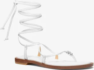 Michael Kors Khloe Embellished Leather Lace-Up Sandal