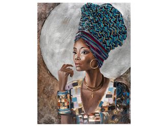 Schubiger M&ouml;bel Bild Geschm&uuml;ckte Sch&ouml;nheit mit Turban 2