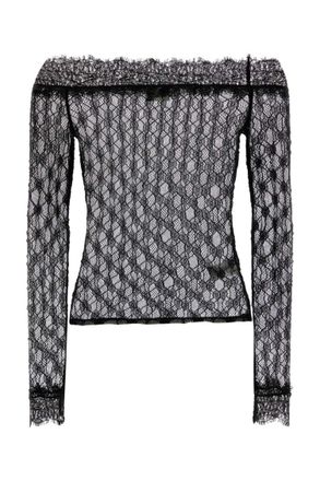 Isabel Marant Black Lace Off Shoulder Top