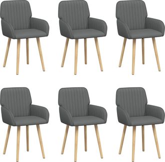 vidaXL Sillas De Comedor 6 Uds. Tela Gris Oscuro 56,5 X 50 X 87,5 Cm Vidaxl