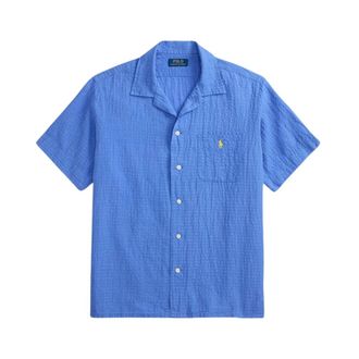 Polo Ralph Lauren Short Sleeve Shirts, male, Blue, Size: 2XL Woven Sport Shirt