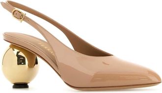 Ferragamo Womens Skin Pink Leather Tessie 70 Pumps Amarettibiscotto Upper: Bos Taurus Scarpe Con Tacco High Heel Shoes