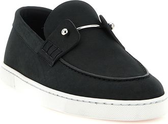 Christian Louboutin Mens Black Calfskin Slip-On Loafers