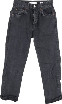 Re/Done jaren 70 jeans met hoge taille en rechte pijpen in grijs katoen
