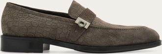 Ferragamo Men Loafer with Hug buckle Grey Size 10.5