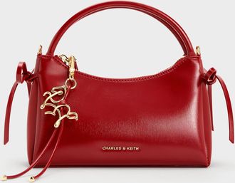 Charles & Keith Hazel Bow Horse-Motif Top Handle Bag
