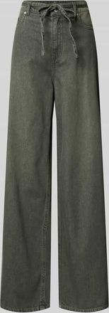 Vero Moda Wide Leg Jeans aus reiner Baumwolle Modell WIEN in Oliv, Größe 25/30