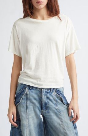 R13 Tight Waist Cotton & Cashmere T-Shirt in White at Nordstrom, Size X-Small