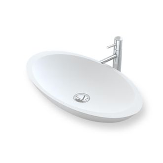 Ambra Ambra - Colecci&oacute;n Fiona - Lavabo Ovalado De Superficie S&oacute;lida 60 Cm