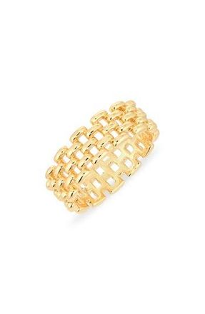 Nordstrom Rack Demi Fine Open Work Wide Band Ring in Gold at Nordstrom Rack, Size 9
