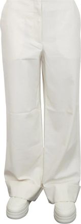 A|X Armani Exchange Broeken Avorio - Dames - Wijde Broeken - Wit - S - Wol - Broeken