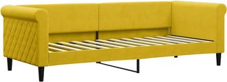 vidaXL Sof&aacute; Cama Sin Colch&oacute;n Terciopelo Amarillo 80x200 Cm Vidaxl