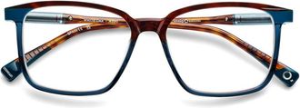 Etnia Barcelona White Oak Gradient Rectangular Frame Sunglasses with Tortoiseshell Temples