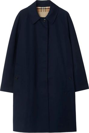 Burberry The Camden Heritage car coat - women - Cotton/Cotton/Organic Cotton/Viscose - 8 - Blue