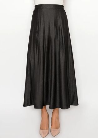 YAL New York Black Denim Flow Midi Skirt