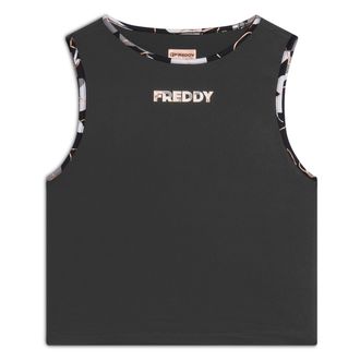 Freddy Top sportivo in tessuto tecnico con logo bronzo