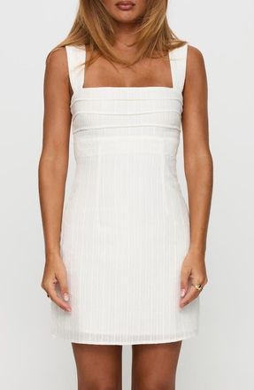 Princess Polly Anyone But You Tie Back Sleeveless Minidress in White at Nordstrom, Size 12