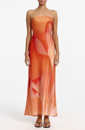 Significant Other Mora Floral Print Strapless Dress in Mimosa Floral at Nordstrom, Size 10
