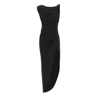 Elisabetta Franchi Party Dresses, female, Black, Size: XS One-Shoulder Jersey Crepe Dress