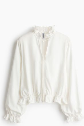 H&M Bluse mit Volants - White